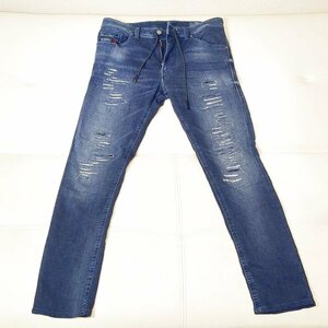 定価46,200円 ディーゼル ジョグジーンズ THOMMER CB-NE 084PE 30 リペア加工スウェットデニムパンツ DIESEL JOGG JEANS