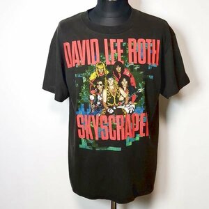 USA製 デイヴィッドリーロス ロックTシャツ L ヴィンテージ 80s David Lee Roth Skyscraper Tour スティーヴヴァイ ヴァンヘイレン