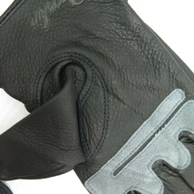 ◆未使用長期保管品 MotoMap 962-R レザーグローブ ハンドカバー 手袋 防寒 Lサイズ ブラック 鹿革 22032916_画像3