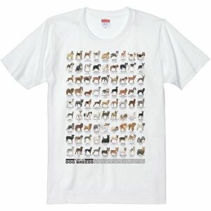 犬種リスト/半袖Ｔシャツ/メンズM/白・新品・メール便 送料無料