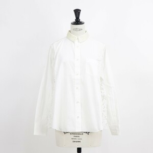 サカイ sacai シャツ ブラウス 20 04938 101 レディース ホワイト Aライン レース 裏地付き 新品 101 3