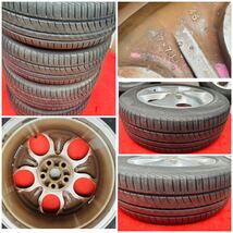 65%溝有。TOYOTA アルファード10系 純正17インチ×7J+45 114.3/5Hアルミホイール PIRELLI 215/60R17ラジアルタイヤ付き4本セット。_画像8