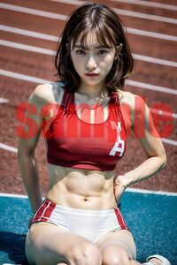 pure 陸上女子 アスリート女子 ラミネート加工A4サイズ 匿名配送 美人ポスター 高品質 track a1036