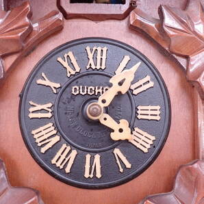 MIKEN CLOCK CUCKOO 木製彫刻 鳩時計 壁掛時計 ポッポ からくり時計 振り子時計 鹿 ミケン時計 G04044Tの画像2