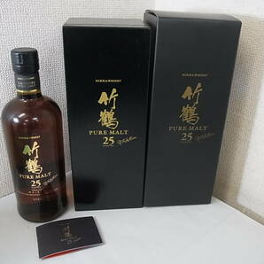 160407H07-0416H■東京都内発送限定■NIKKA WHISKY 竹鶴 25年 ニッカ ウイスキー ピュアモルト 43％ 700ml 未開栓 古酒の画像1