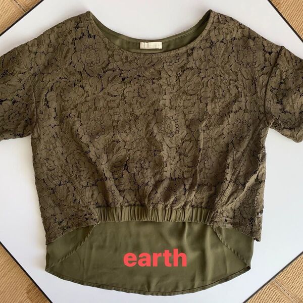 美品!earth music &ecology レースレイヤードプルオーバー