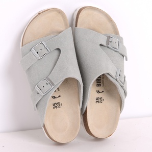 【美品】ビルケンシュトック チューリッヒ 35 ナロー グレーブルー スエード BIRKENSTOCK ZURICH