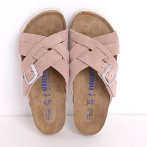 【美品】ビルケンシュトック ルガーノ 37 ナロー ピンク スエード ソフトフッドベッド BIRKENSTOCK LUGANO SOFT FOOT BED