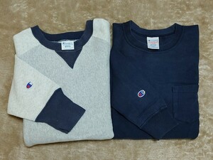 ◇ Champion チャンピオン スウェット Tシャツ 長袖 ２枚セット ◇ アメカジ 古着 上野 ヒノヤ