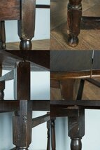 [75855]英国 クラシック ゲートレッグテーブル 拡張 オーク ドロップリーフ バタフライ ダイニングテーブル イギリス オーバル サイド_画像9