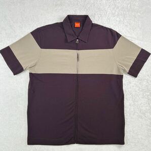 Ba2 HUGO BOSS ヒューゴボス 半袖カットソー ポロシャツ ジップアップジャケット コットン素材 size Lの画像1