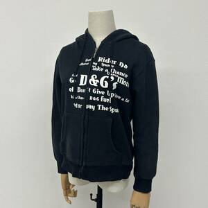 Dolce & Gabbana ドルチェアンドガッバーナ　ジップパーカー　フーディー　ロゴプリント　HOODIE 黒 size40 女性用　レディース