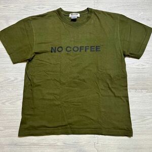 【即決】限定 NO COFFEE × GEN GEN AN ゲンゲンアン　ノーコーヒー Tシャツ プリント ロゴ 半袖 カーキ グリーン Lサイズ