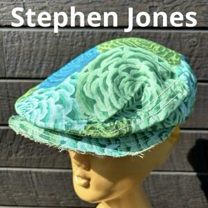 極美 英国製 Stephen Jones JONESBOY 花柄 ハンチング スティーブンジョーンズ ジョーンズボーイ イングランド UK CA4LA カシラ 帽子 古着