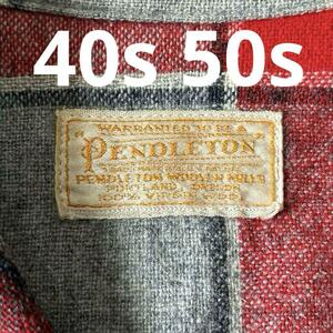 希少 40s 50s ビンテージ PENDLETON ペンドルトン シャツ ジャケット レディース チェック テーラード アメリカ 古着 女子 女性 フルジョ