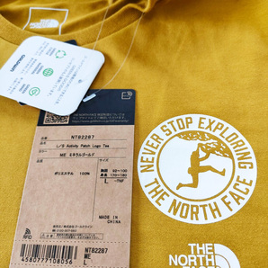 メンズL 新品 国内正規品ノースフェイス ロングスリーブ ゴールド色 ロンT長袖TシャツL/S THE NORTH FACEアクテビティパッチロゴティーの画像4