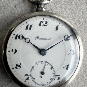 ◆PROMINENT 0.900刻印 懐中時計 スモセコ 手巻き 銀製 シルバー◆の画像3