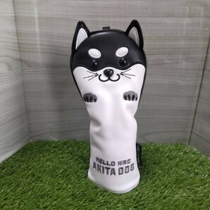 【UT】ゴルフ ヘッドカバー　ユーティリティ用　秋田犬黒　単品