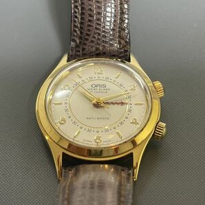 ORIS オリス・リストアラーム17石手巻き腕時計ケース径34㎜日差約1分程度アラーム動作品スイスの画像10
