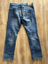 W34！JAPAN BLUE JEANSOakダメージ加工ストレッチデニム_画像3