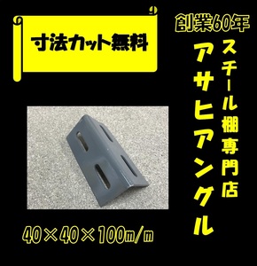 L型アングル/Lアングル/カラーアングル/穴あきL型アングル/L字型アングル/鉄/40型/グレー色/40×40×100②