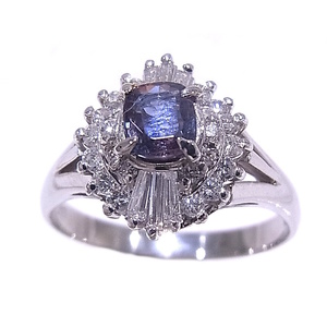 Pt900 platinum ring ring natural kliso beryl alexandrite diamond [ No-brand ][ used ][ degree A]