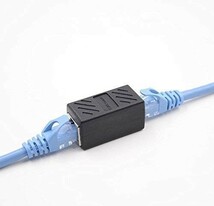 2個セット RJ45 LANケーブル用中継コネクタ コンパクト ギガビット RJ45 延長 コネクタ プラグ 8P8C メス-メス ブラック！送料無料！_画像3