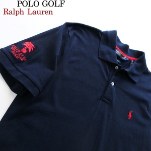 【POLO GOLF RALPH LAUREN ポロ ゴルフ ラルフ ローレン】エミレーツ ゴルフクラブ/ドバイ 鹿の子 ポロシャツ ネイビー!!