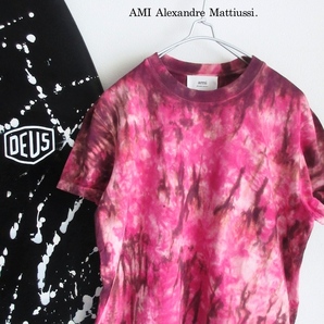 【AMI Alexandre Mattiussi. アミ / フランス】ロンハーマン取扱ブランド◎ 未使用 23100円 タイダイ Tシャツ!! （PINK/WHITE）の画像2