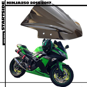 Kawasaki カワサキニンジャ車 凡用対応 スモーク スクリーン ダブルバブル Ninja250 用 黒ブラック 2013-2017 JBK-EX250L 適応 凡用品の画像2