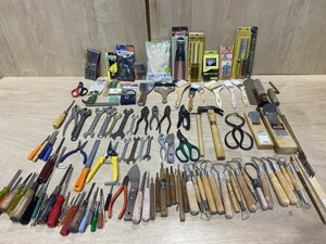 [12-3] tool set sale Driver wrench pincers ton kachi hand plane Major paint brush etc. hand tool DIY junk contains 