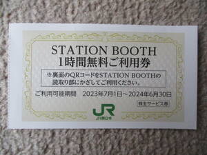 ステーションブース　1時間無料ご利用券　STATION BOOTH☆東日本旅客鉄道　株主優待　JR東日本