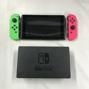 gx790 送料無料！動作品 ニンテンドースイッチ 本体 Nintendo Switch Joy-Con(L) ネオングリーン/(R)ネオンピンク