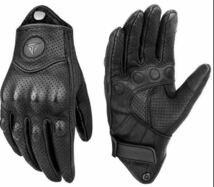 MOTOWOLF バイクグローブ サイクリンググローブ 革手袋 レザー 新品 ブラック メッシュ Lサイズ_画像2