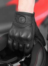 MOTOWOLF バイクグローブ サイクリンググローブ 革手袋 レザー 新品 ブラック メッシュ XLサイズ_画像4