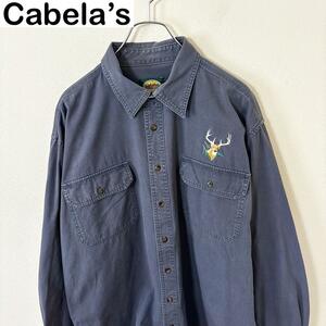 Cabela’s 長袖　刺繍デザイン　コットン　シャツ　古着　アウトドア