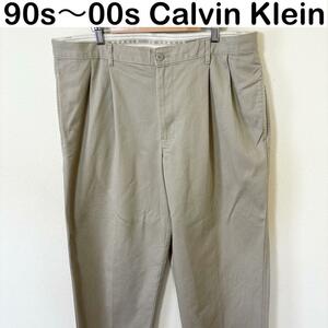 90s〜00s Calvin Klein 2タック　チノパン　古着　ヴィンテージ