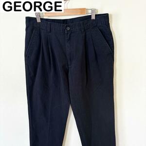 GEORGE 2タック　ブラック　チノパン　古着　アメカジ　ストリート