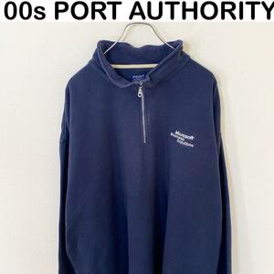 00s PORT AUTHORITY 企業ロゴ　ハーフジップ スウェット　古着