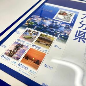 ▲▽772【大分県】地方自治法施行60周年記念千円銀貨プルーフ貨幣 Ｂセット 切手付き 額面400円分 美品 1000円銀貨 カラー貨幣△▼の画像3