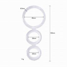三連 トリプル コックリング 仮性包茎矯正 勃起不全 早漏改善 防止 ペニス 亀頭露出 増大 シリコン製 高弾力 男性用 無色透明 追跡付送料込_画像2