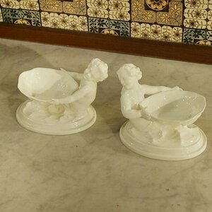 英国イギリス ヴィンテージ Royal Worcester ペア フィギュリン Salt Cellars 人魚 ロイヤルウースター Child Mermaid S072