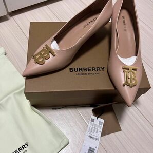 Burberry ロゴ　パンプス　38w 靴
