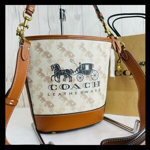 ◆新品◆ coach ダコタ バケット バッグ ホース アンド キャリッジ ショルダーバッグ 斜め掛け クロスボディ