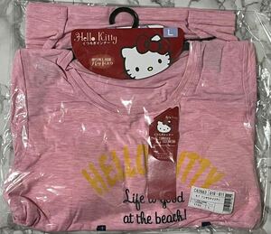 未使用 未開封 サンリオ キティ Tシャツ Hello Kitty くつろぎインナー ピンク 取り外し可能 パッド入り Lサイズ 半袖