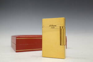 1 jpy ~ condition good [ Dupont /S.T.Dupont genuine article ] lighter / line 2/ opening and closing sound good / Gold [X423M