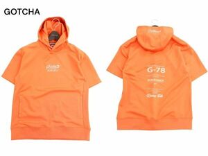 新品 23SS★ GOTCHA ガッチャ 春夏 ロゴ刺繍 ポリスムース カラー 半袖 プルオーバー パーカー Sz.M　メンズ サーフ 未使用　C4T03144_4#D