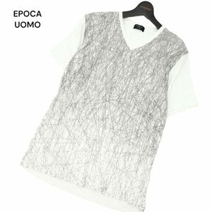 EPOCA UOMO エポカ ウォモ 春夏 プロント★ Vネック 半袖 カットソー Tシャツ Sz.52　メンズ 日本製 大きいサイズ　C4T02804_3#A