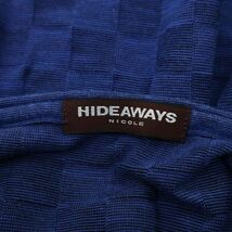 HIDEAWAYS NICOLE ハイダウェイ ニコル 通年 市松柄★ Vネック 長袖 カットソー ロンTシャツ Sz.46　メンズ ネイビー　C4T02663_3#F_画像5