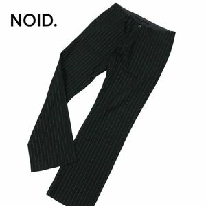 NOID. ノーアイディー 通年 ストライプ★ ストレッチ スラックス パンツ Sz.3　メンズ 黒 日本製　C4B01454_3#R